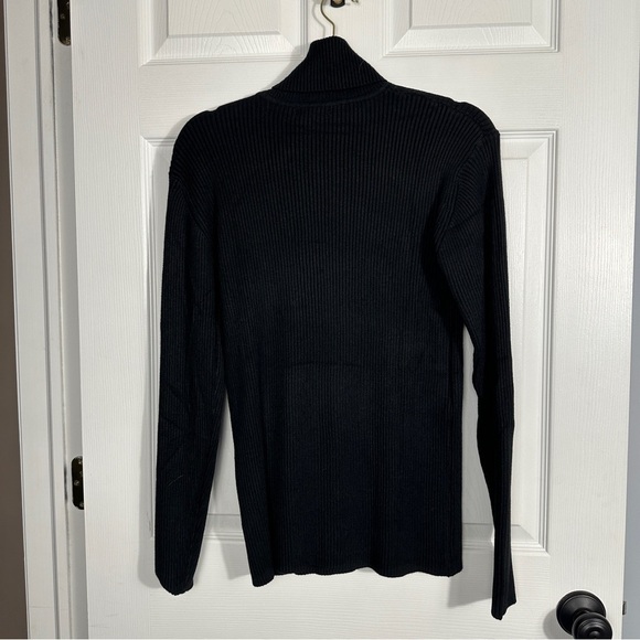 NWT Coofandy black turtleneck sweater, size S, ribbed, stretchy, classic - Picture 5 of 11